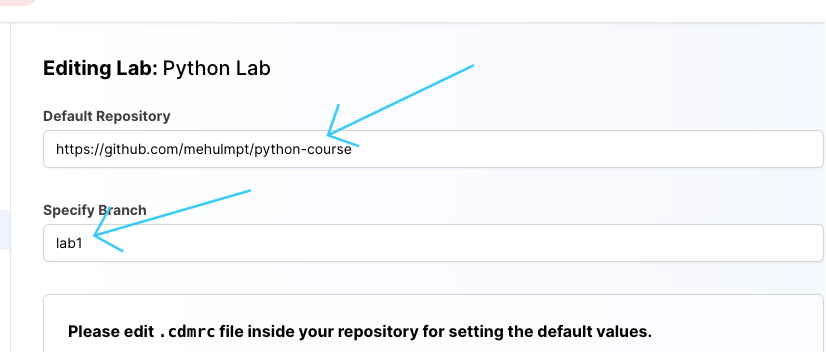 Lab default repository